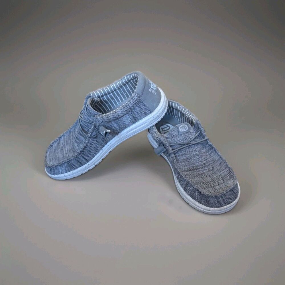 Hey Dude Men’s Wally H2O Mix Shoes Sox Metal Grey Loafers Airflow Sizes 8